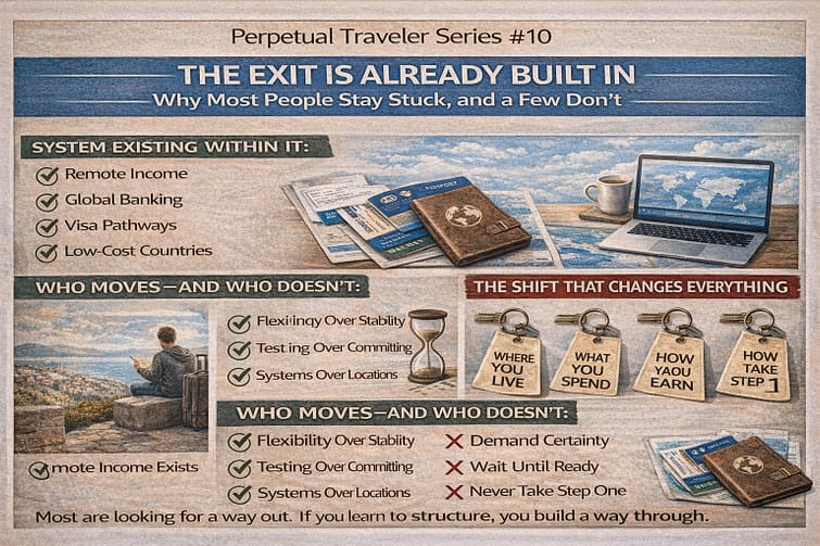 10.1 Perpetual Traveler Series #10: The Exit Is Already There. You Just Haven’t Seen It Yet