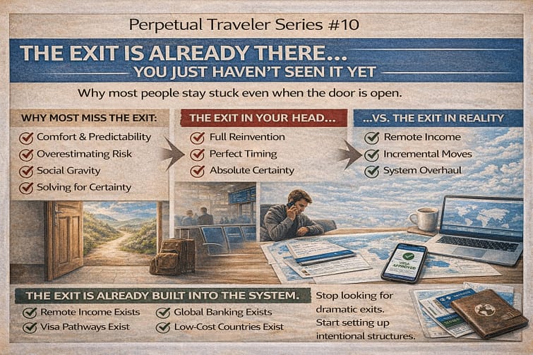 10 Perpetual Traveler Series #10: The Exit Is Already There. You Just Haven’t Seen It Yet