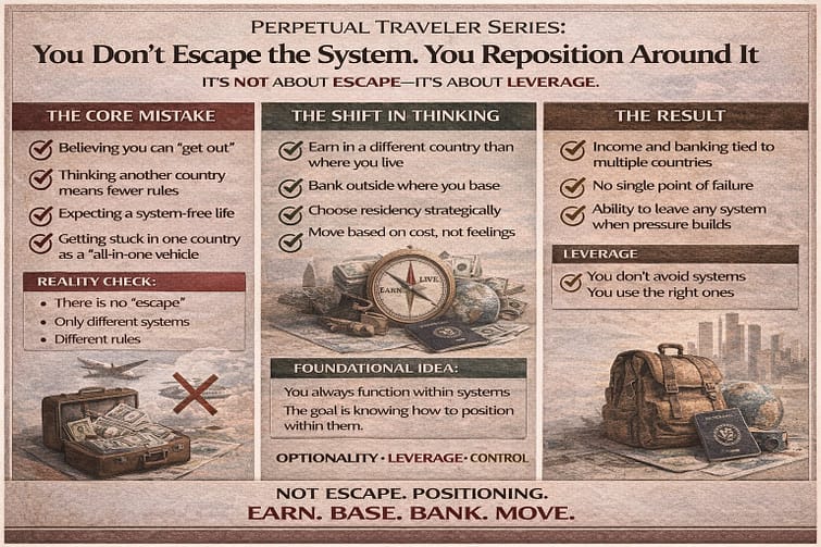 13 Perpetual Traveler Series #13: You Don’t Escape the System. You Reposition