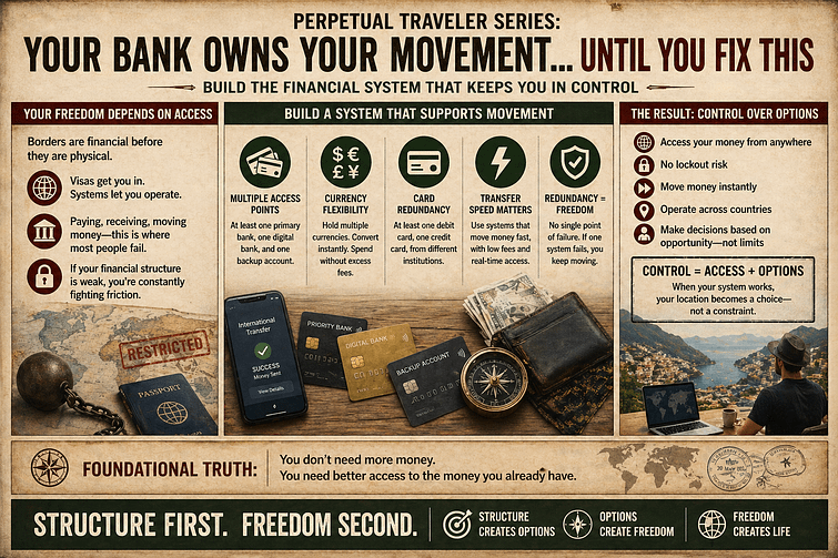 #14.1 Perpetual Traveler Series #14: Your Bank Owns Your Movement...Until You Fix This
