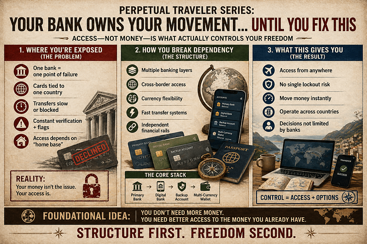 #14 Perpetual Traveler Series #14: Your Bank Owns Your Movement...Until You Fix This